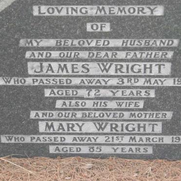 WRIGHT James -1940 &amp; Mary -1954