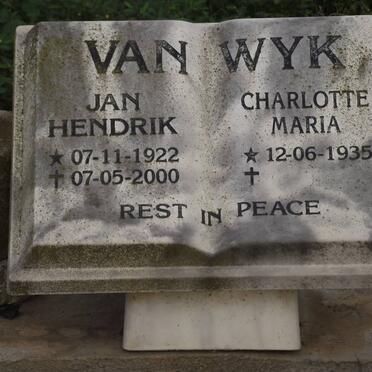 WYK Jan Hendrik, van 1922-2000 &amp; Charlotte Maria 1935-