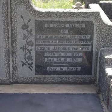 WYK Gideon Jacobus, van 1897-1971