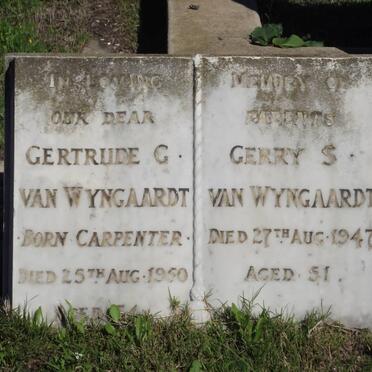 WYNGAARDT Gertrude G., van CARPENTER -1950 &amp; Gerry S. -1947