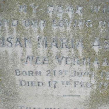 ASPELING Susan Maria nee VERMAAK 1864-1933