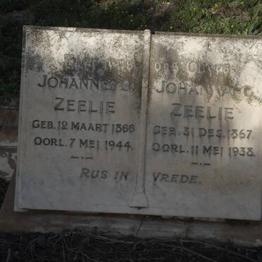 ZEELIE Johannes S. 1866-1944 &amp; Johanna C. 1867-1938