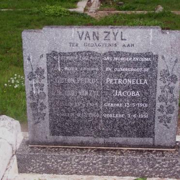 ZYL Gideon Petrus Jacobus, van 1904-1966 &amp; Petronella Jacoba 1901-1991
