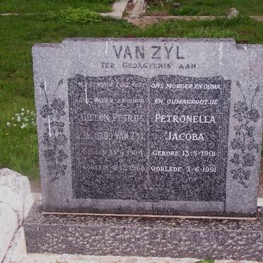 ZYL Gideon Petrus Jacobus, van 1904-1966 &amp; Petronella Jacoba 1901-1991