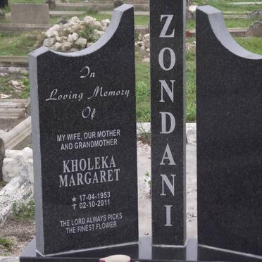 ZONDANI Kholeka Margaret 1953-2011