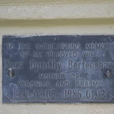 BERTENSHAW Nora Dorothy 1920-1985