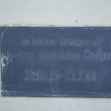 COOPER Audrey Madeleine 1915-1986