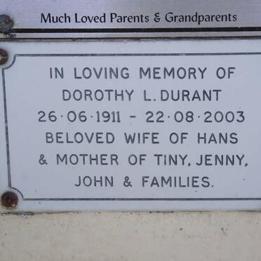 DURANT Dorothy L. 1911-2003