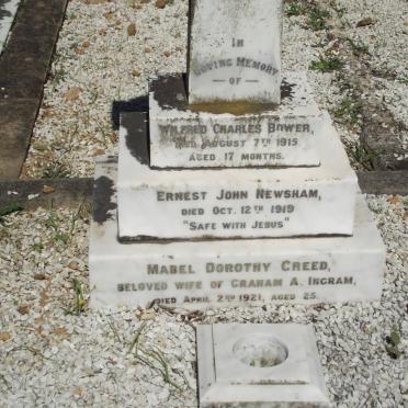INGRAM Mabel Dorothy Creed -1921 :: NEWSHAM Ernest John -1919 :: BOWER Wilfred Charles -1915