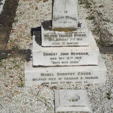 INGRAM Mabel Dorothy Creed -1921 :: NEWSHAM Ernest John -1919 :: BOWER Wilfred Charles -1915