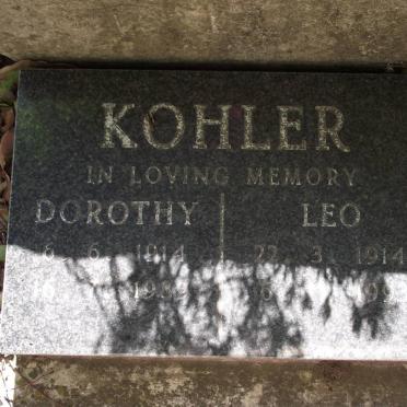 KOHLER Leo 1914-1993 &amp; Dorothy 1914-1989
