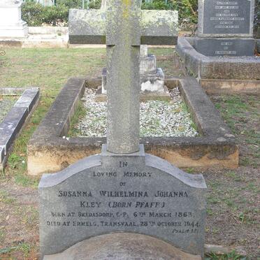 KLEY Susanna Wilhelmina Johanna nee PFAFF 1863-1944