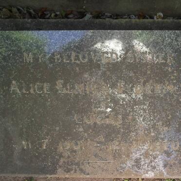 LUCAS Alice Elvira Florence 1901-1970