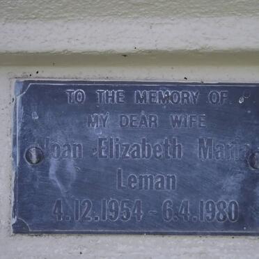 LEMAN Joan Elizabeth Maria 1954-1980