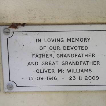Mc WILLIAMS Oliver 1916-2009