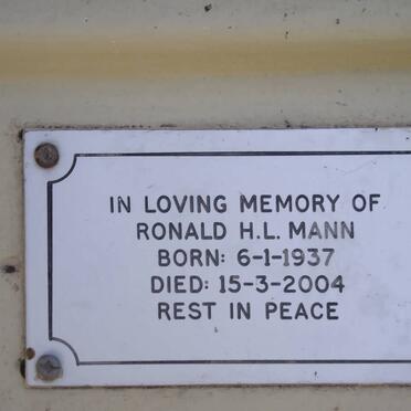 MANN Ronald H.L. 1937-2004