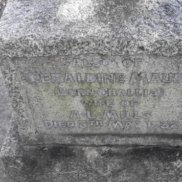 MILLS Geraldine Maude nee CHALLIS -1932