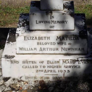 NEWNHAM Elizabeth Matilda nee EVANS -1933