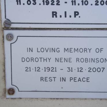 ROBINSON Dorothy Nene 1921-2007