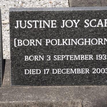 SCARR Justine Joy nee POLKINGHORNE 1931-2003