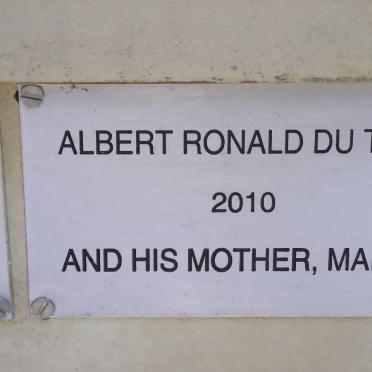 TOIT Albert Ronald, du -2010 :: DU TOIT Mabel