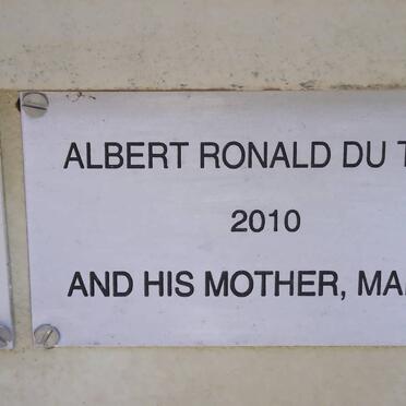 TOIT Albert Ronald, du -2010 :: DU TOIT Mabel