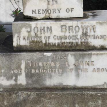 BROWN John -1868  :: BROWN Thomas :: BROWN Jane