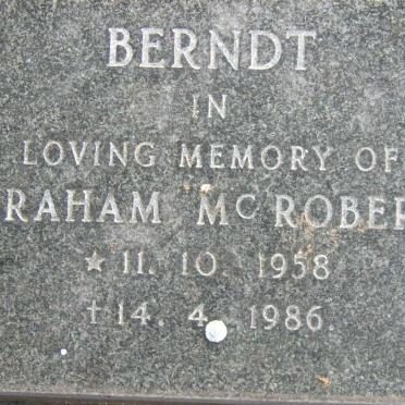 BERNDT Graham McRobert 1958-1986