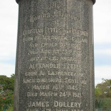 FETTES Christian nee BREBNER 1847-1916 :: FETTES Alexander 1845-1921 :: DOLLERY James 1880-1931