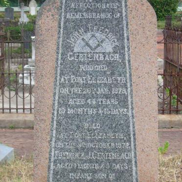 GERTENBACH John Frederick -1878 &amp; Maria Sophia :: GERTENBACH Frederick J. -1872