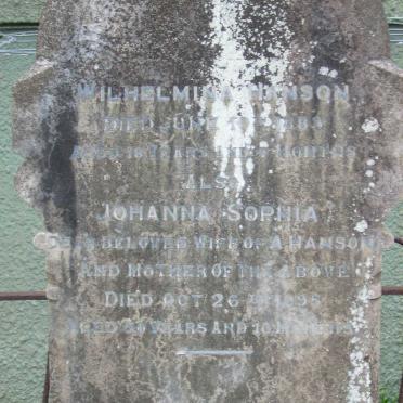 HANSON Wilhelmina 1883 :: HANSON Johanna Sophia 1895
