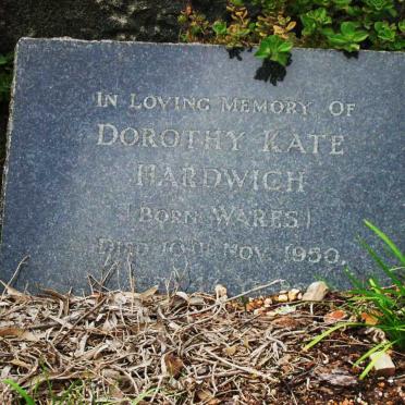 HARDWICH Dorothy Kate nee WARES -1950