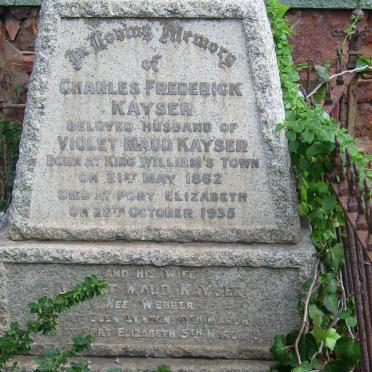 KAYSER Charles Frederick 1862-1935 &amp; Violet Maud WEBBER -1941
