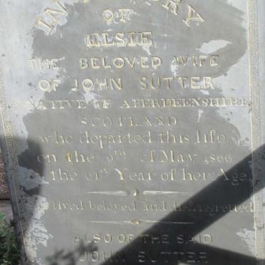 SUTTER John -1868 &amp; Elsie -1866