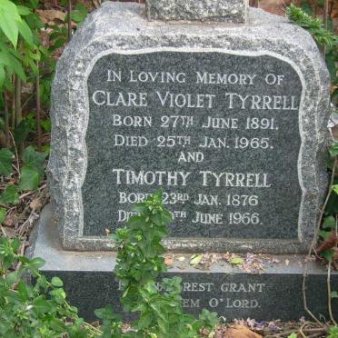 TYRRELL Timothy 1876-1966 :: TYRRELL Clare Violet 1891-1965