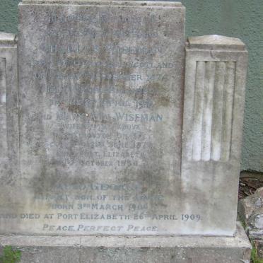 WISEMAN Charles 1874-1941 &amp; Mary Ann 187?-19?6 :: WISEMAN George 1909-1909