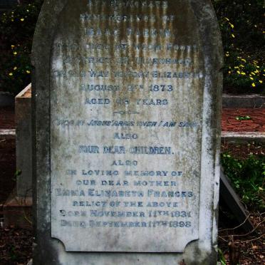 PARKIN Isaac -1873  &amp; Emma Elizabeth Frances 1831-1898