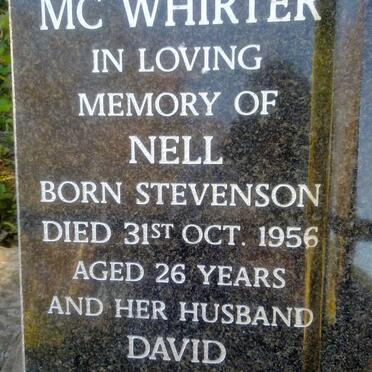 Mc WHIRTER David &amp; Nell STEVENSON -1956