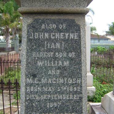 MACINTOSH John Cheyne 1892-1897 &amp; Jessie Helen CHRISTIE -1907