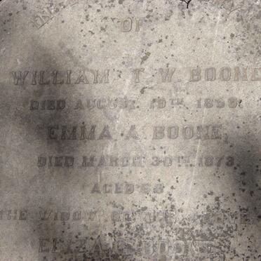BOONE William T.W. -18?9 &amp; Eliza G. :: BOONE Emma A. -1873 :: BOONE Arthur W. -?