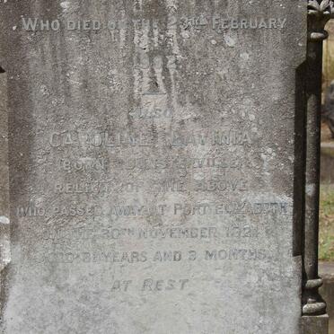 WILSON William -1902 &amp; Caroline Lavinia DUNSTERVILLE -1921