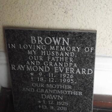 BROWN Raymond Everard 1926-1995 &amp; Dawn 1925-2011