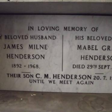 HENDERSON James Milne 1892-1968 &amp; Mabel Grace -1970 :: HENDERSON C.M. -1991