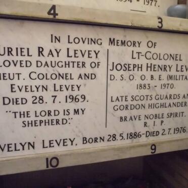 LEVEY Joseph Henry 1883-1970 &amp; Evelyn 1886-1976 :: LEVEY Muriel Ray -1969