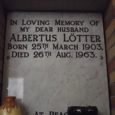 LOTTER Albertus 1903-1963