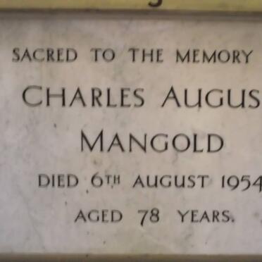 MANGOLD Charles August -1954
