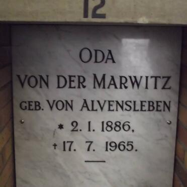 MARWITZ Oda, von der nee VON ALVENSLEBEN 1886-1965