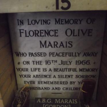 MARAIS A.B.G. 1907-2003 &amp; Florence Olive -1966