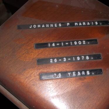 MARAIS Johannes P. 1902-1978
