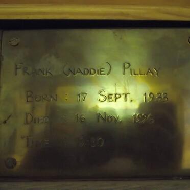 PILLAY Frank 1933-1996